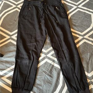 Black linen Jogger Pants